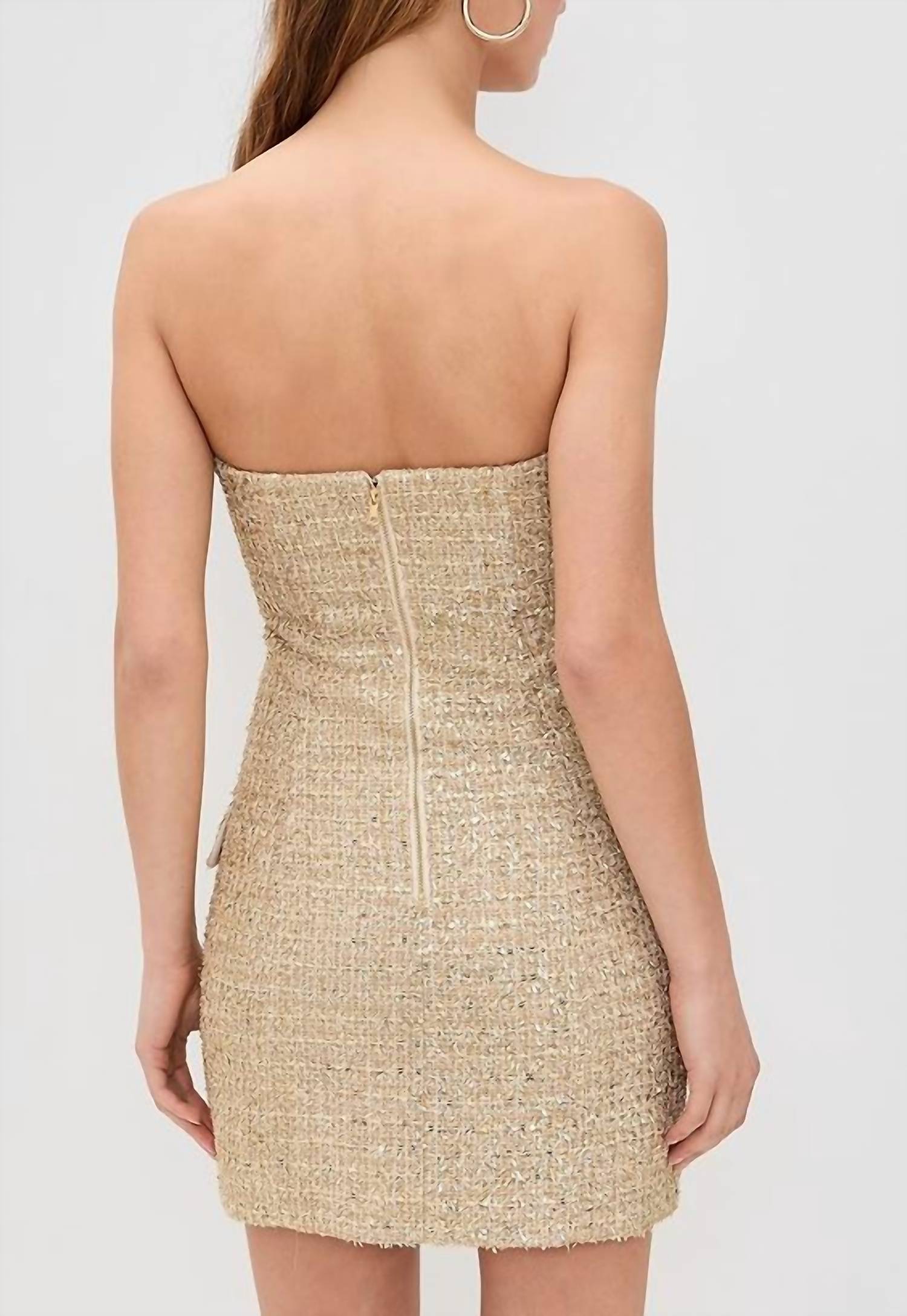 Alice + Olivia - Madison Strapless Button-down Mini Dress