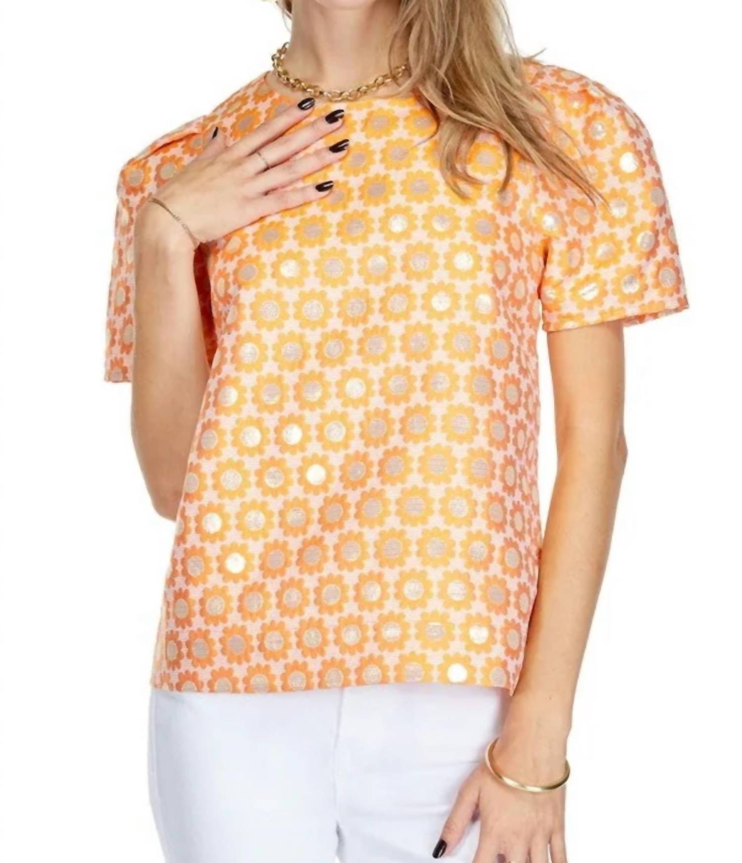 Joy Joy - Short Sleeve Printed Blouse