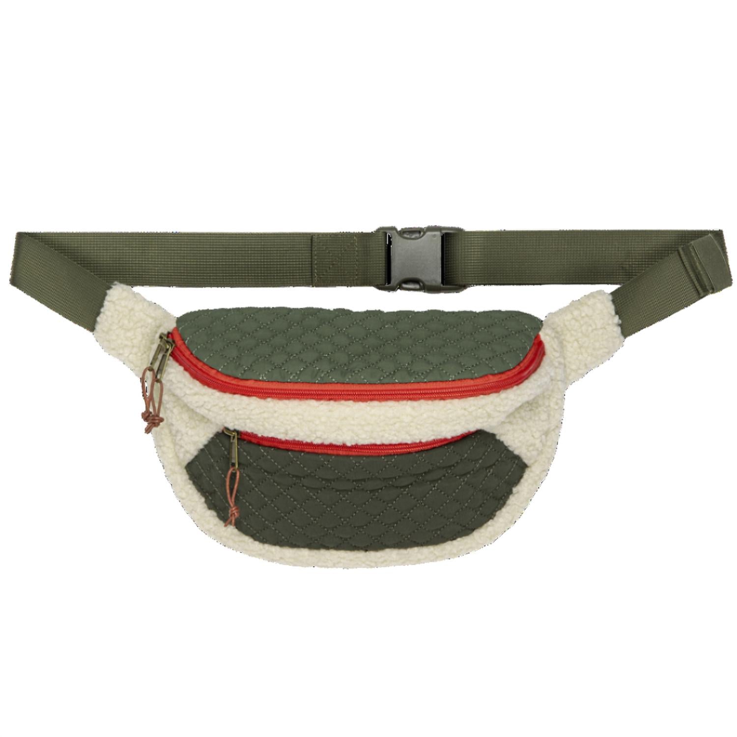 CLOSED Plush Colorblock Hip-Pack in cream army in cream army - women's bag