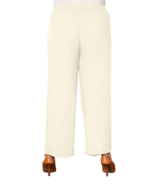 On The Plus Side - Essential Wide Leg Rayon Pants - Plus