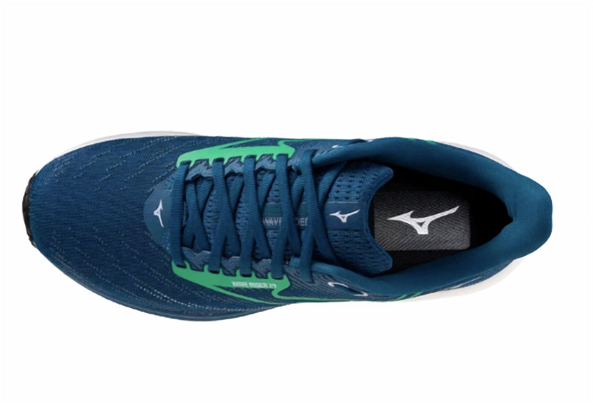 MIZUNO Men's Wave Rider 29 Running Shoes in sailor blue goblin green - men's sneaker - view 5