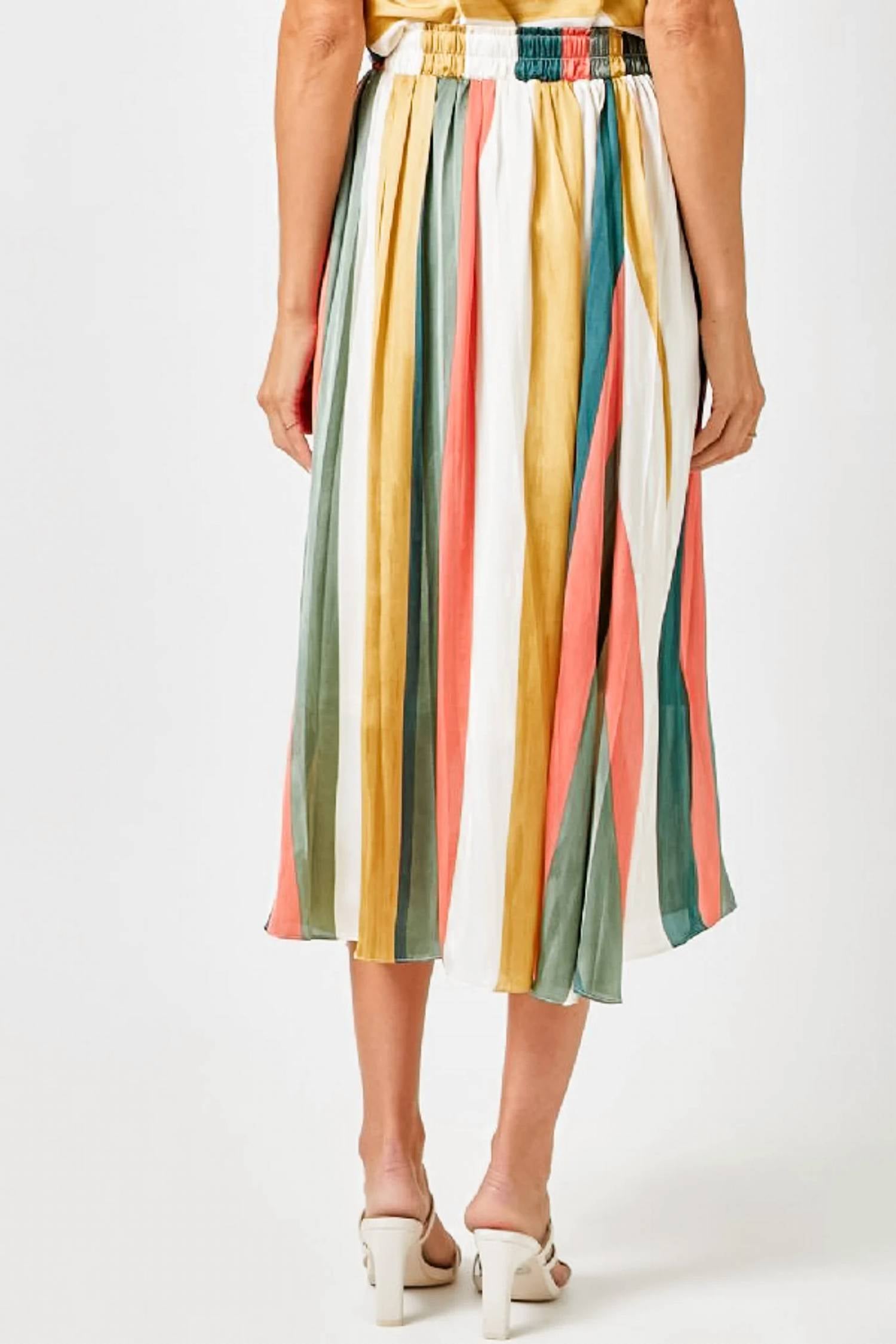Mystree - Pleated Strip Skirt
