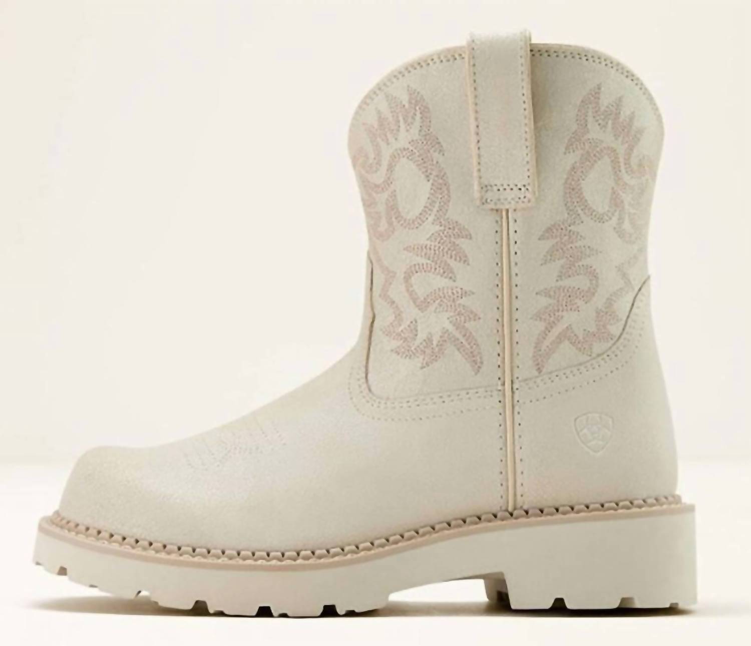 ARIAT Women's Fatbaby Distressed Boot in ivory - women's shoe