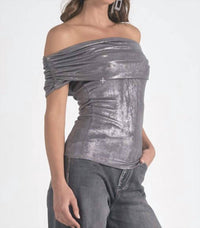 Elan - Shimmer Off Shoulder Top