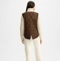 Veronica Beard PATRA MIXED MEDIA JACKET in mocha heathered sand - women's jacket - detail view