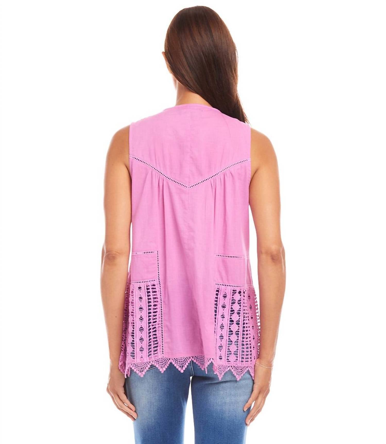 Karen Kane - Lace Trim Sleeveless Top
