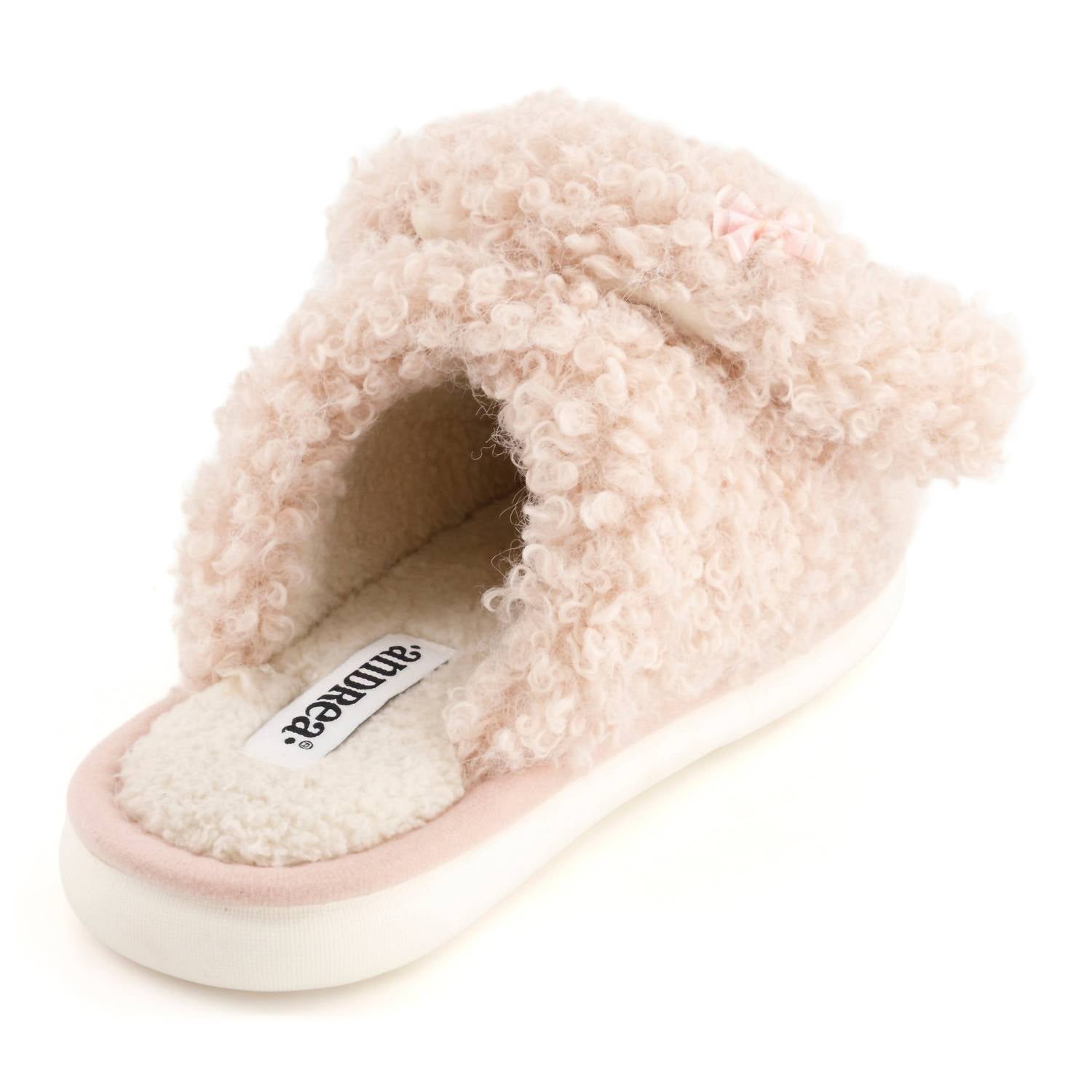 Andrea Women’s Cozy Bunny Slippers With Plush Faux Fur in pink - women's shoe - alternate view