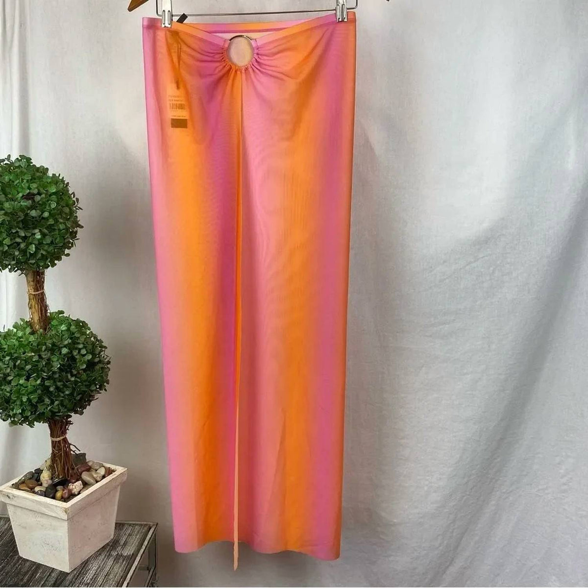 Kendall + Kylie - Open Front Sheer Maxi Skirt