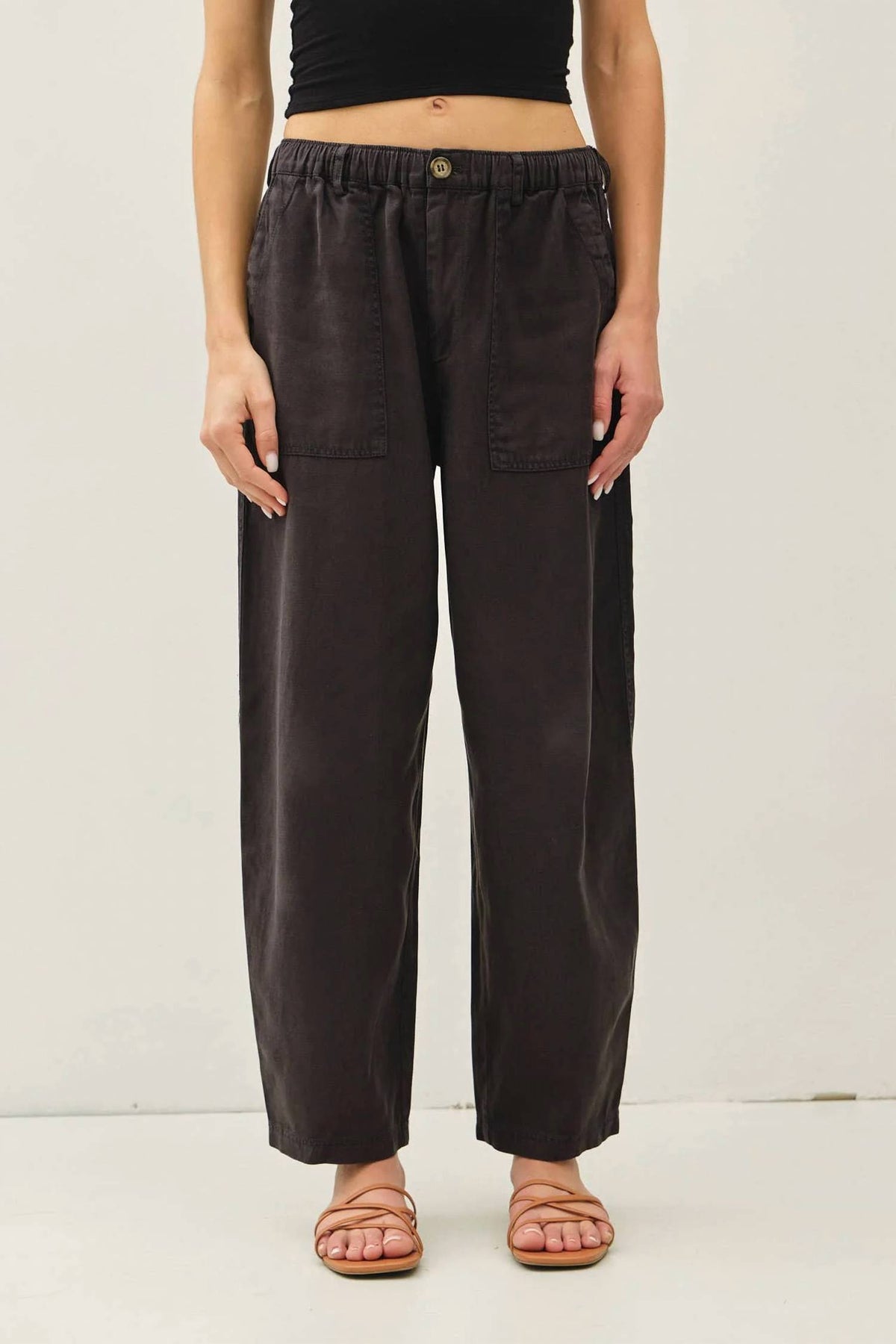 Be Cool - Vanya Linen Blend Barrel Pants
