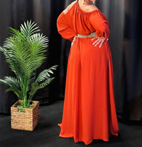 Nina Cheyenne - Rust Radiance Maxi Dress