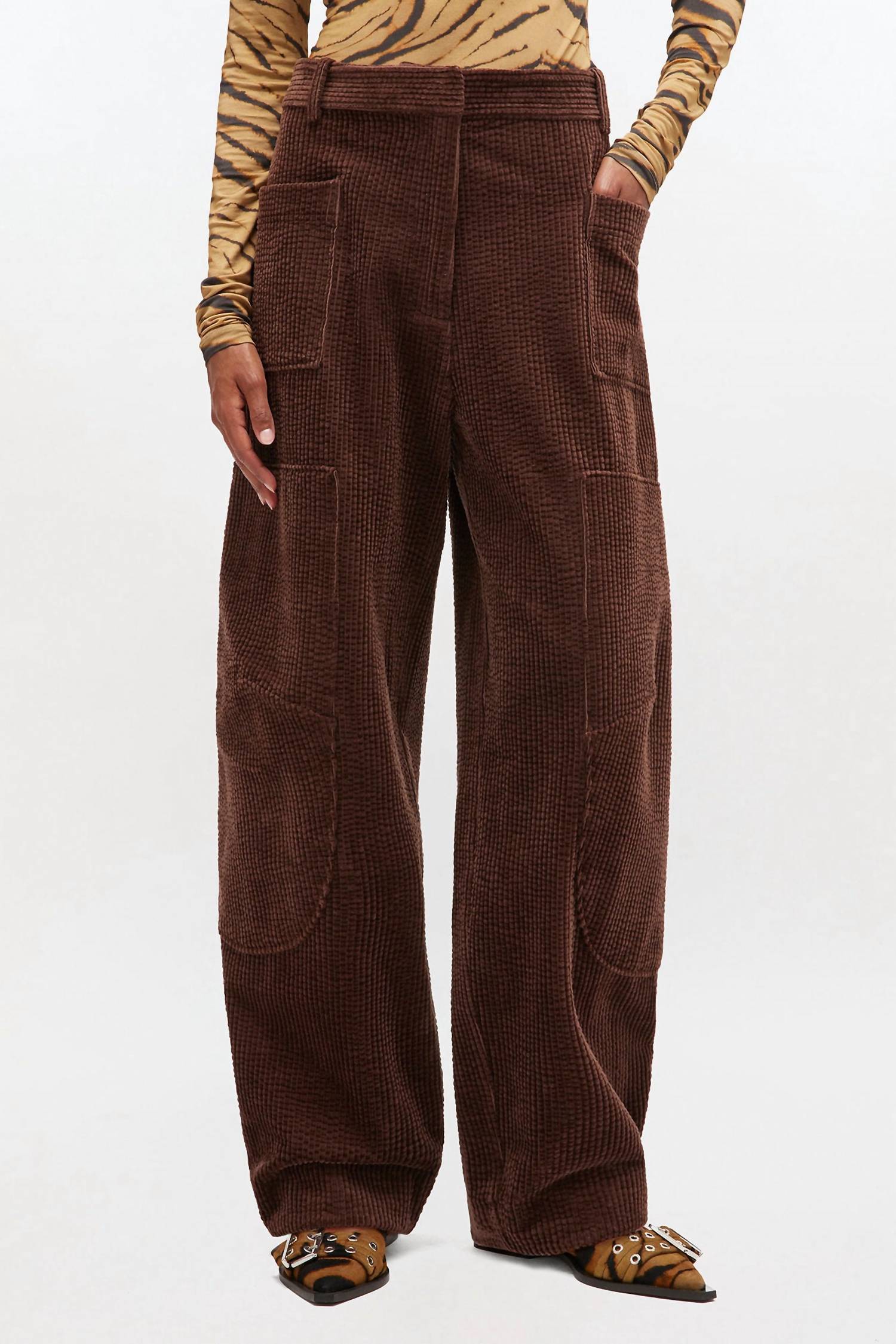 Ganni - Corduroy Curved Trousers