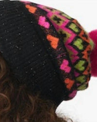 Brodie Cashmere - Women's Fairisle Pom Hat