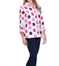 Multiples - Turn-up Cuff 3/4 Sleeve Button Front Shirt