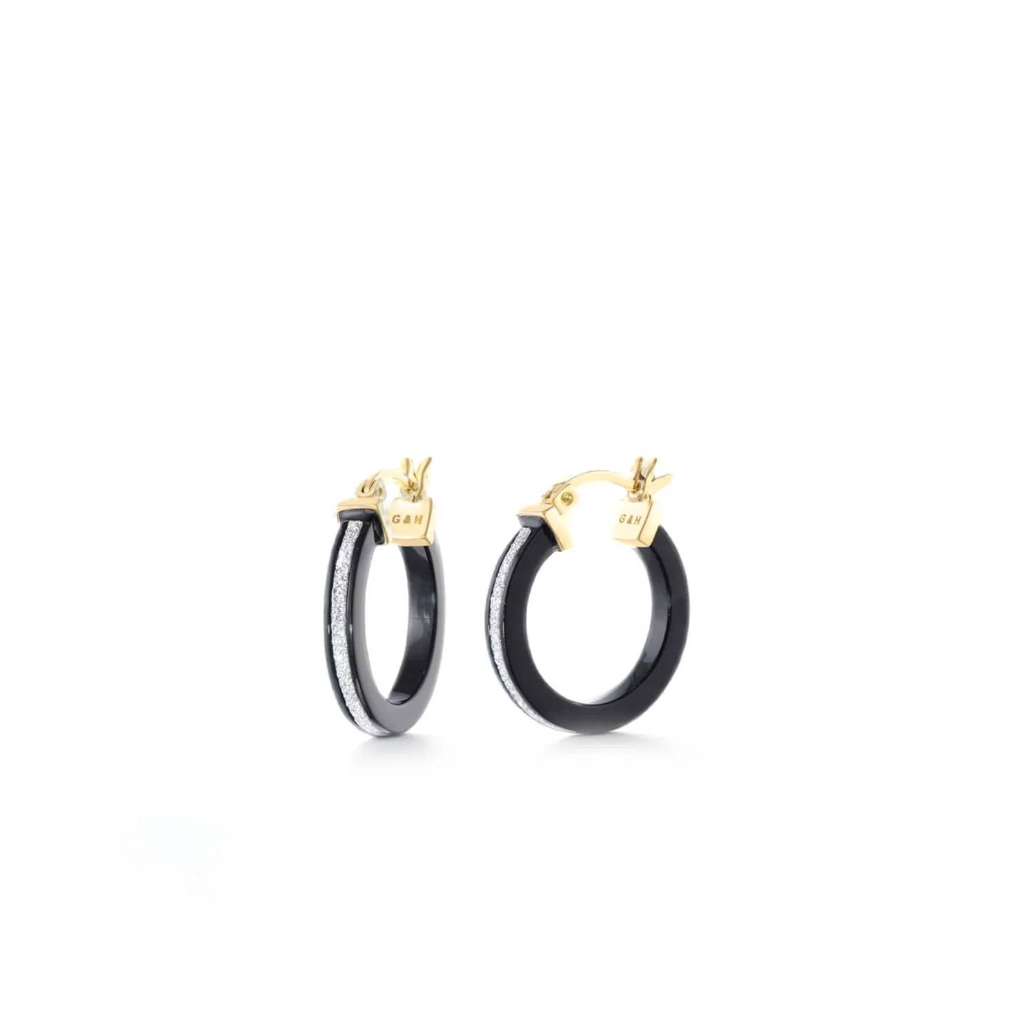 Gold & Honey - Women's Thin Glitter Lucite Hoop Earrings