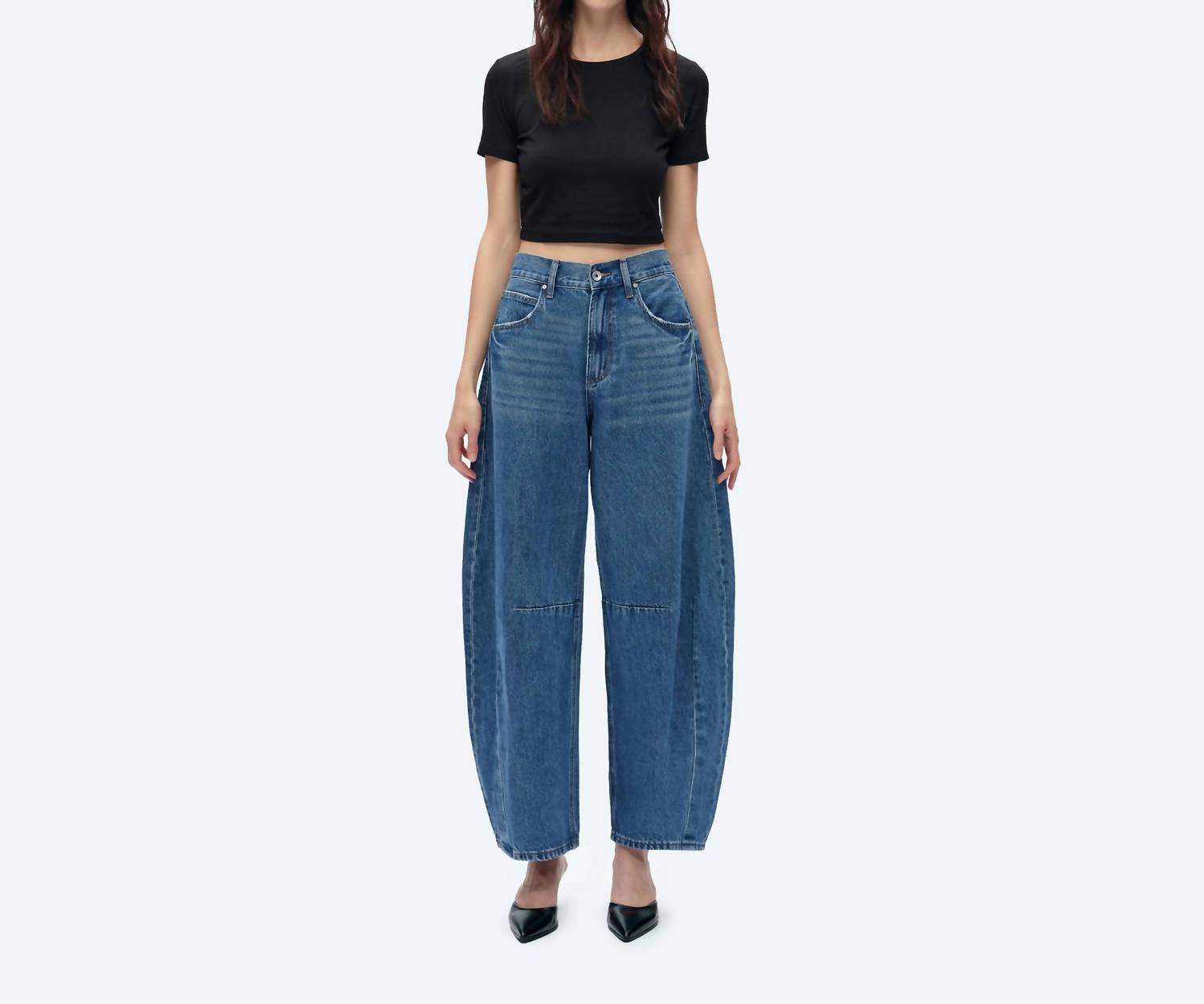 Bayeas - Katia High Rise Barrel Jeans