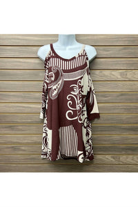 Crepas - Women's Open Shoulder Tunic