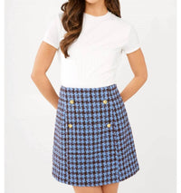ABBEY GLASS Jessica Tweed Skirt in blue brown - women's skirt