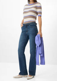 Brax Mary Five Pocket Bootcut Jean in used stone blue - women's jeans - alternate view