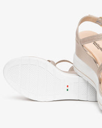Nerogiardini - Women's Chain Ankle Strap Platform Wedge Sandal