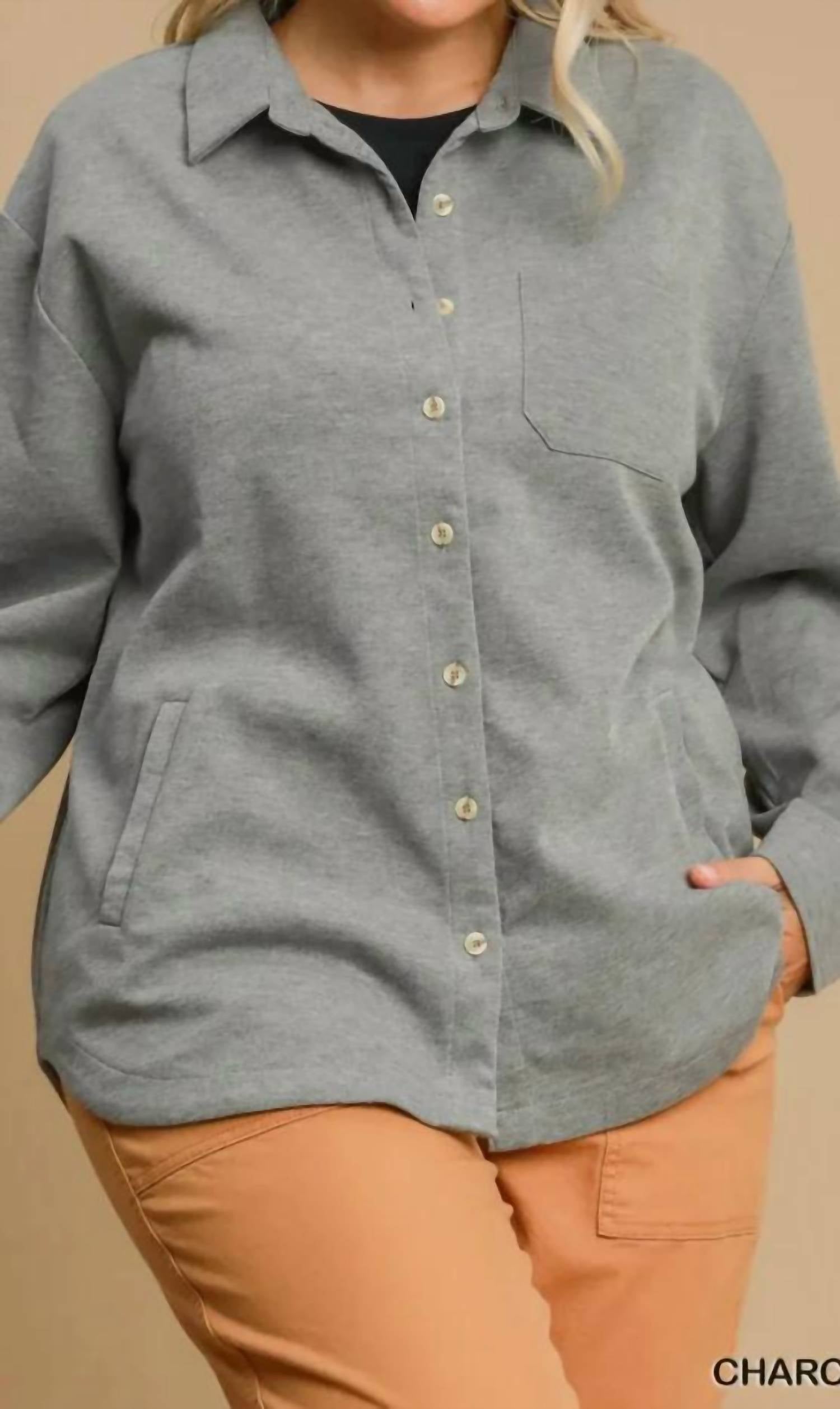 Umgee - Luxeknit Oversized Shirt Jacket