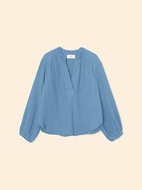 XIRENA Arielle Top in harbor blue - women's blouse - alternate view