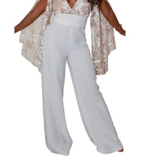 Rubber Ducky - LACE CAPE WIDE LEG JUMPSUIT