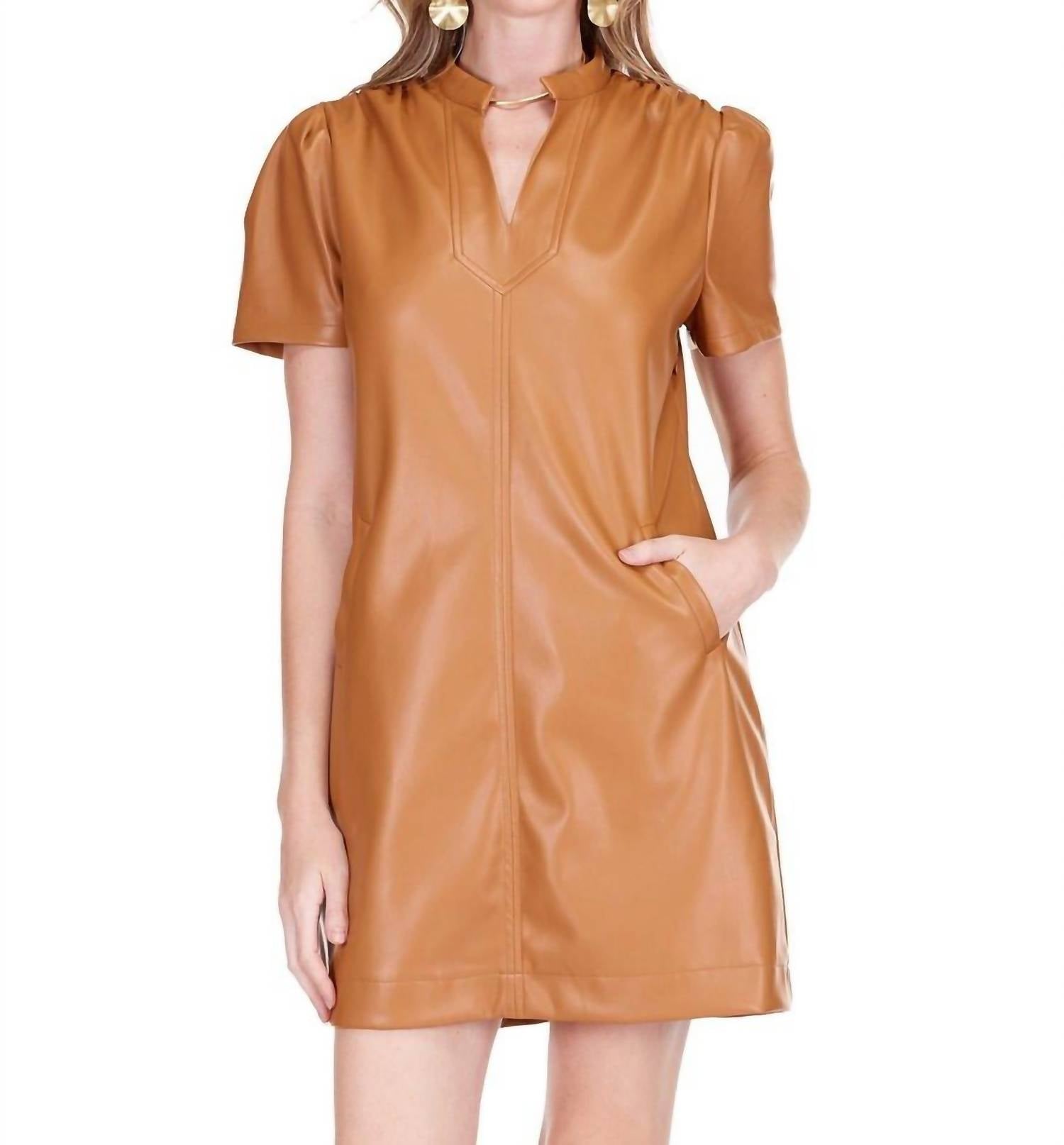 Jade Melody Tam - Vegan Leather Pocket Chemise Dress
