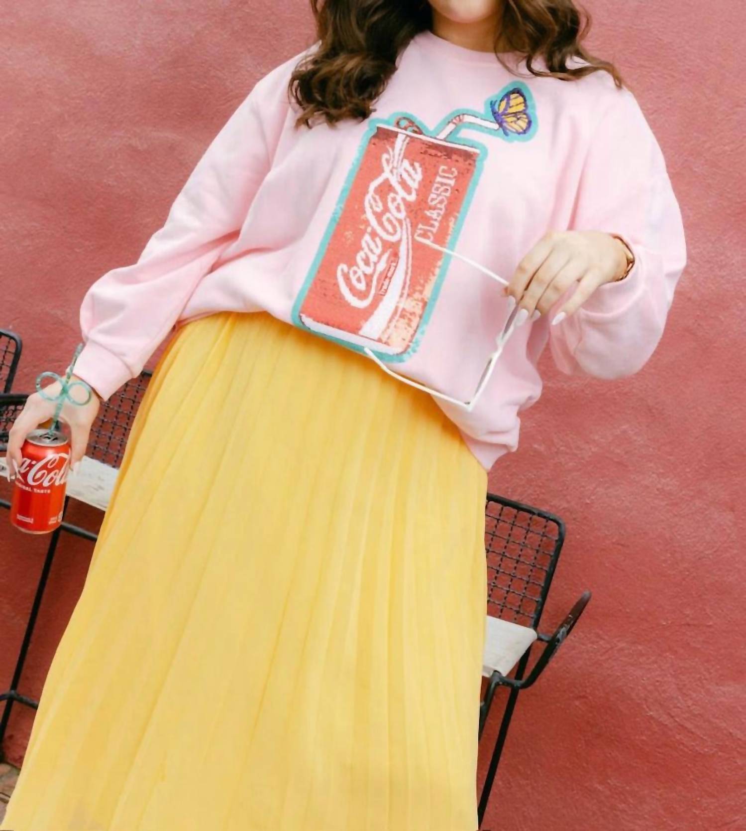 Queen Of Sparkles - Butterfly And Coke Can Sweatshirt