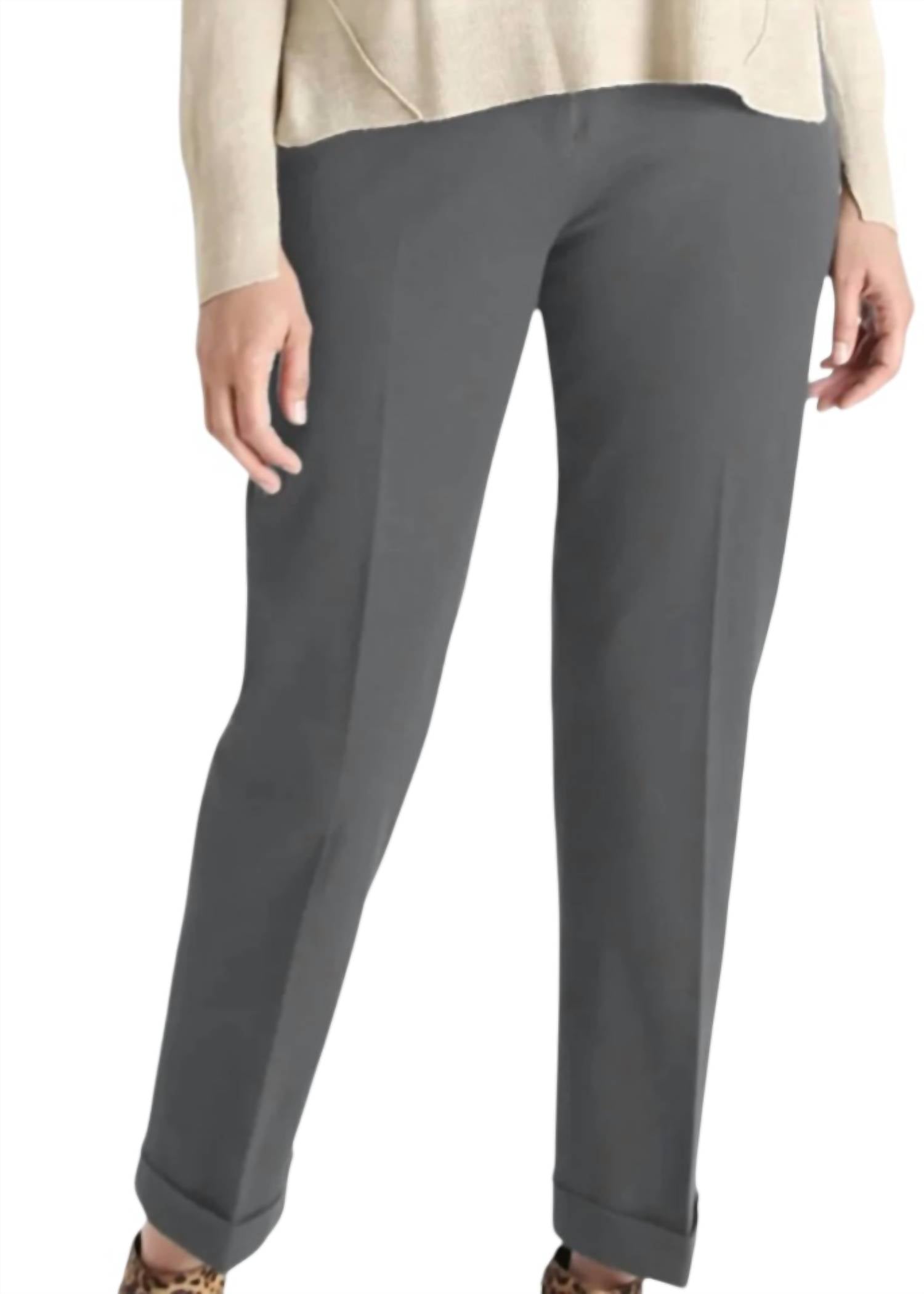 Peace Of Cloth - Mid Waist Folded Hem Twill Pant