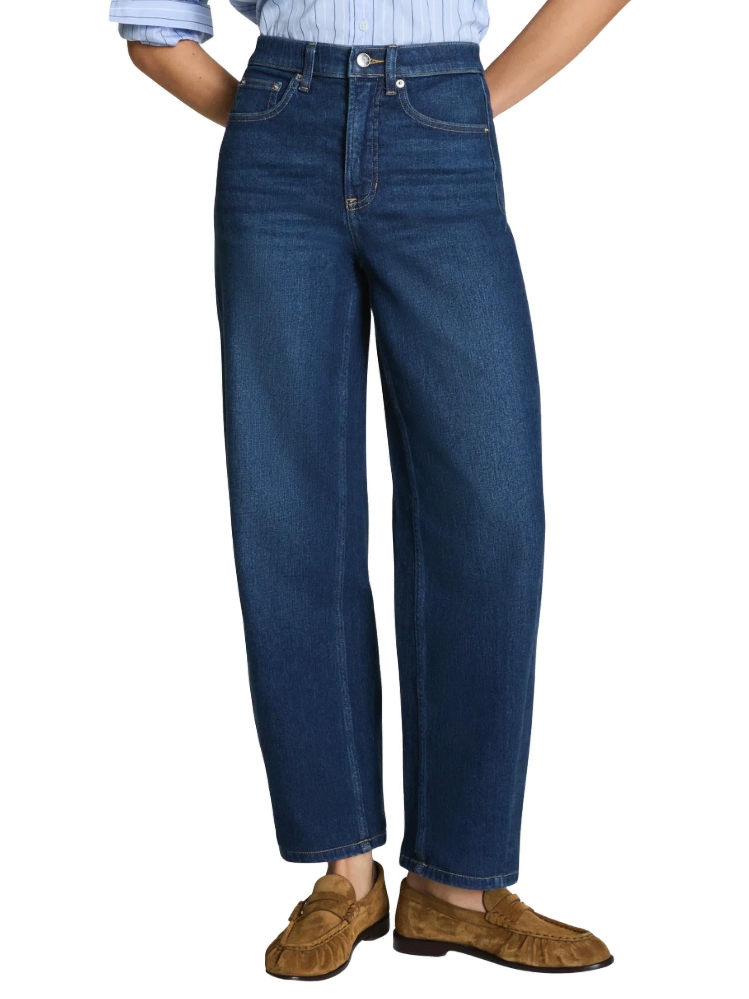 Spanx Authentic 360 Barrel Leg Jeans in adriatic blue - women's jeans