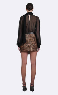 Nonchalant Label Blaine Mini Skirt in cheetah - women's skirt - alternate view