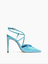 SCHUTZ Women's Aimee Specchio Leather Pump in blue - women's heels - alternate view