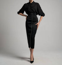 Khaite Ruddy Pencil Skirt in black - women's skirt - alternate view