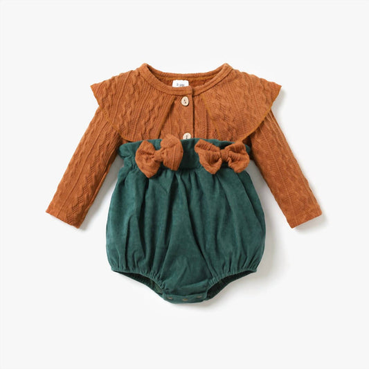 Patpat - Kid's Cable Knit Long-Sleeve Romper