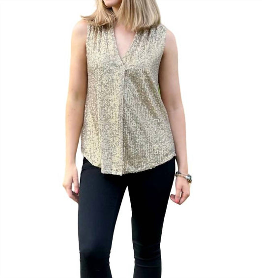 SLEEVELESS SEQUIN TOP