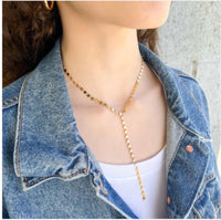 Omg Blings - Women's Flat Circle Lariat Necklace