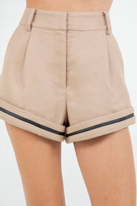 WHITEROOM+CACTUS Structured Woven Shorts in beige - women's shorts - alternate view