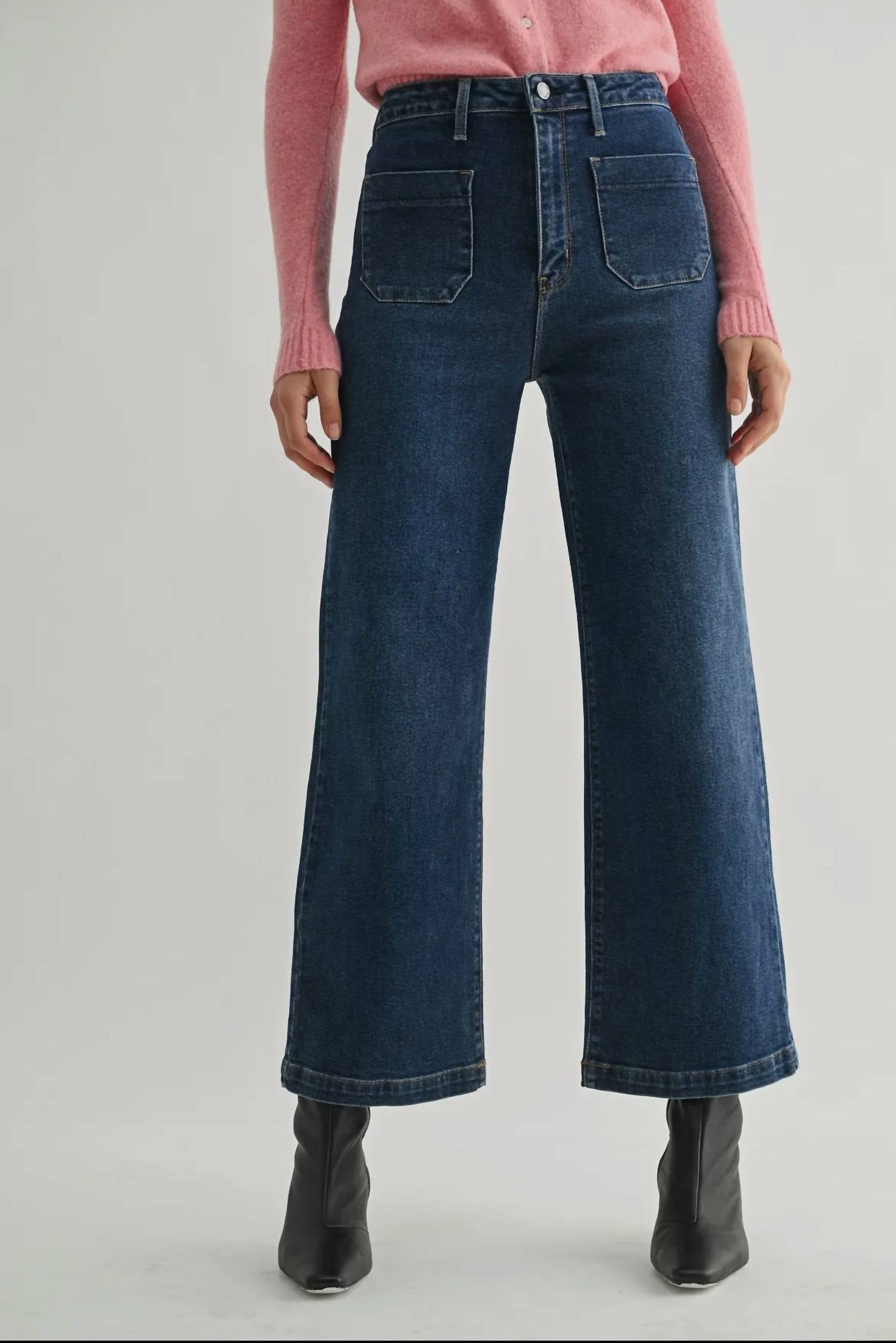 Just Black Denim - Julianna Patch Pocket Wide Leg Jeans