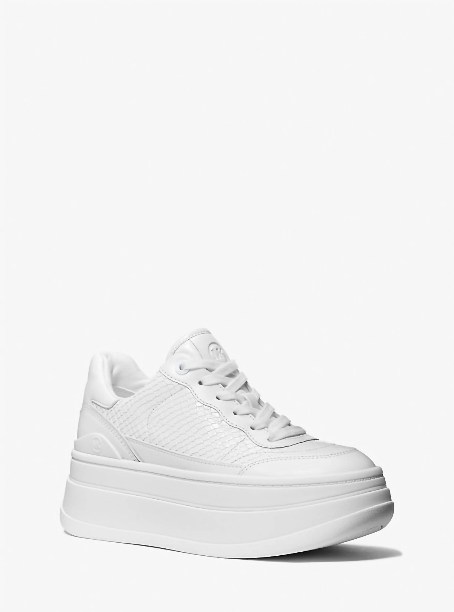 Michael Kors - Women's Hayes Snake Embossed Leather Platform Sneaker