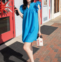 umgee Malibu Magic Dress in cobalt blue - women's dress - detail view