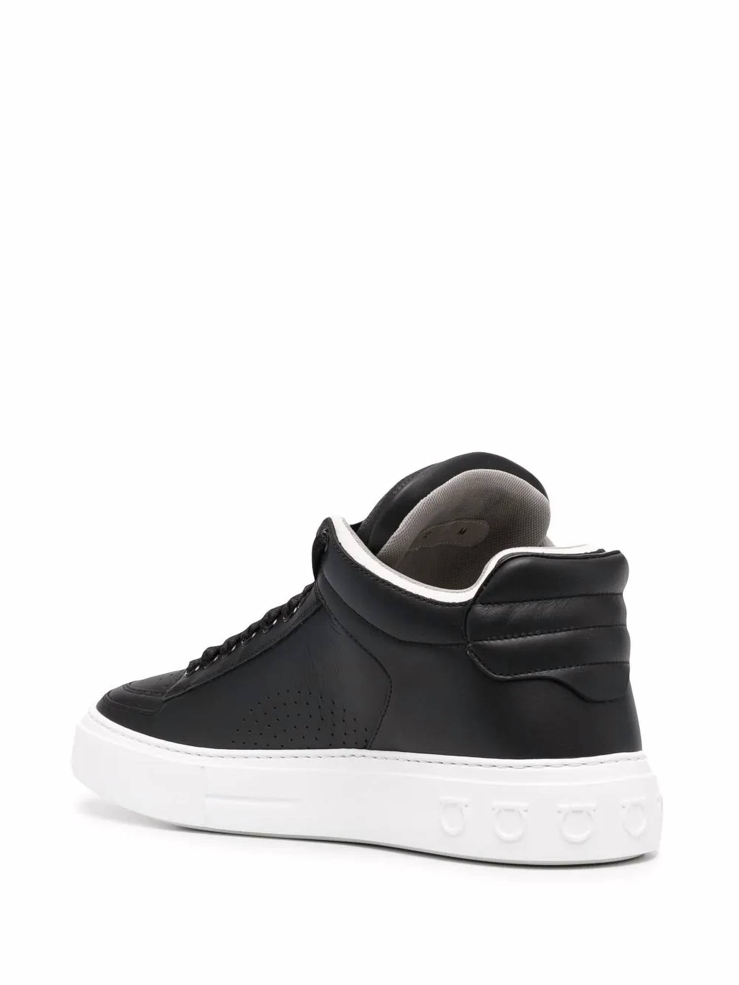 Salvatore Ferragamo - Men's Gancini High-top Calf Leather Sneakers