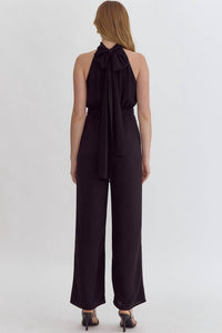 Entrousa Open Back Jumpsuit in black - women's pants - detail view