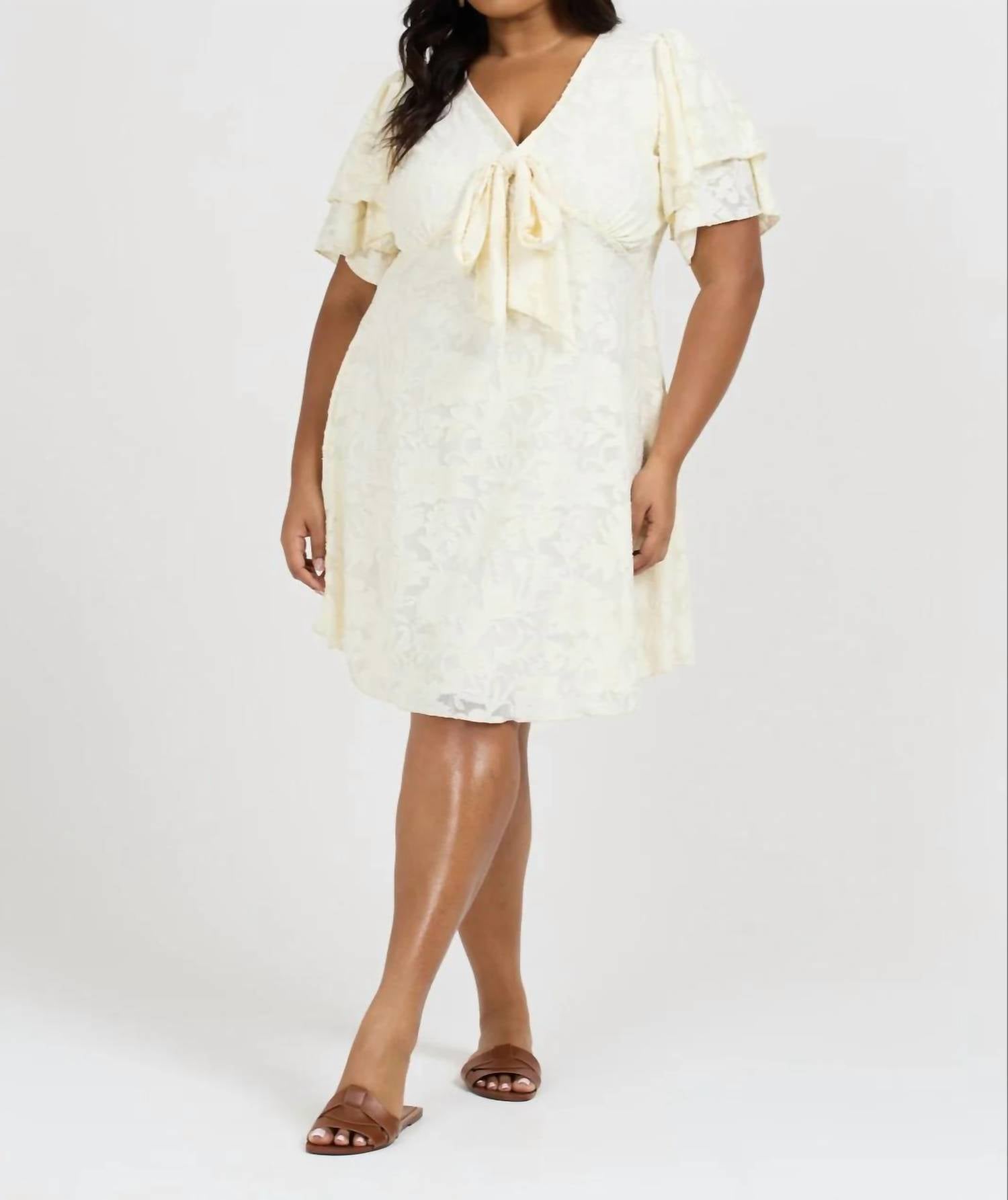 Fashion Szn Curve - Burn Out Floral Skater Dress - Plus