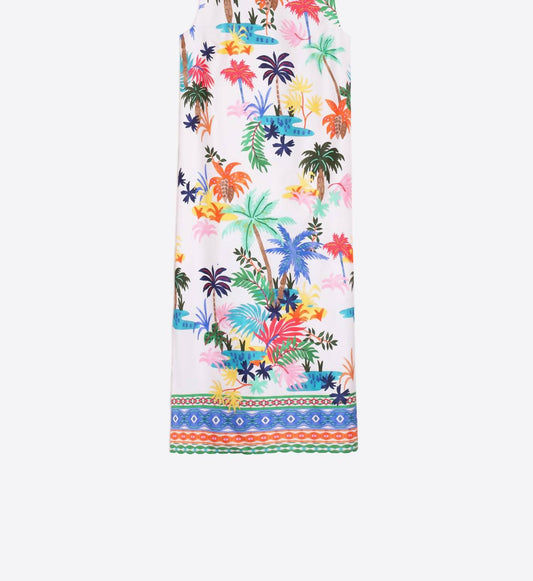 Vilagallo - Veliana Palmers Long Palm Print Dress