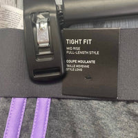 adidas Women's Cotton Blend Mid Rise Tight Fit Athletic Leggings - Plus in gray and purple - women's pants - view 4
