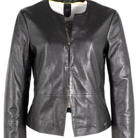 MAURITIUS Rubie Leather Jacket in black - women's jacket - detail view