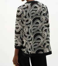 Joseph Ribkoff - Embroidered Mesh Swing Jacket