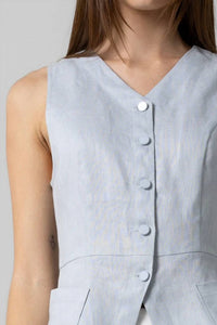 Beige Botany - Botany Button Front Vest