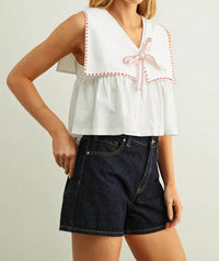 Miou Muse - Sailor Collar Sleeveless Top