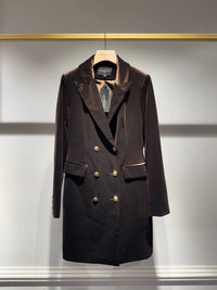 Carmine Paris - Women's Velvet Dress With Buttons